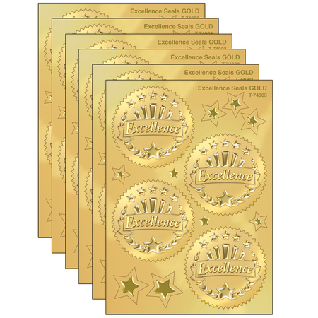 TREND ENTERPRISES Excellence (Gold) Award Seals Stickers, 32 Per Pack, PK6 T74003